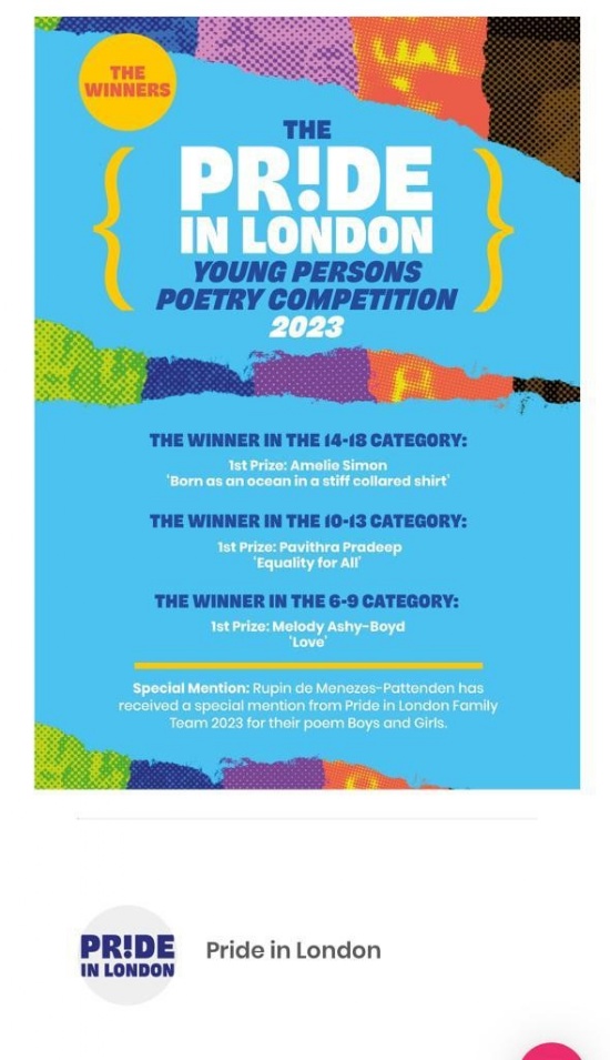 The PR!DE IN LONDON - Poetry Competition